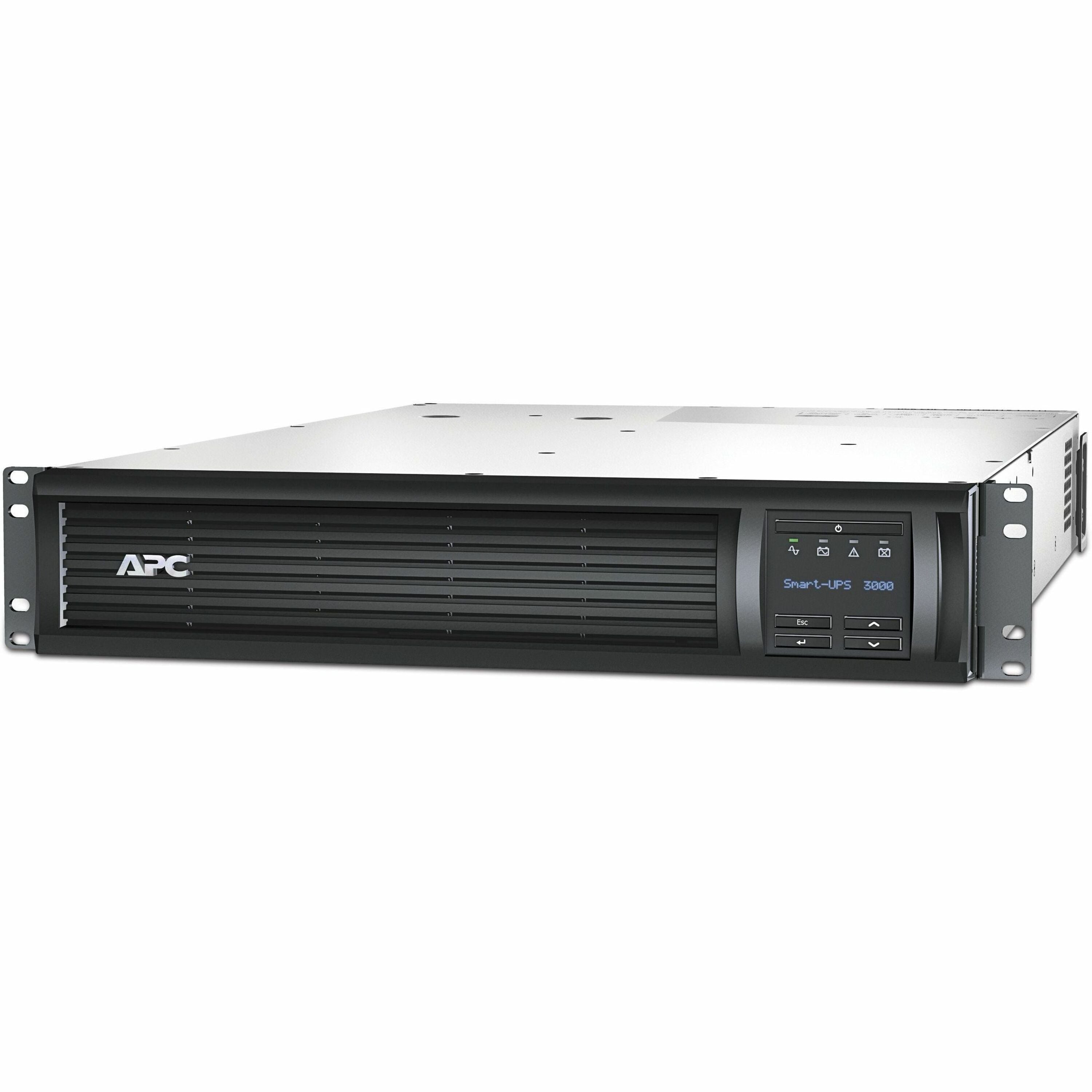Schneider APC Smart-UPS, Line Interactive, 3kVA, Rackmount 2U, 120V, 6x NEMA 5-15R+2x NEMA 5-20R outlets, SmartSlot, AVR, LCD, With 12ft cord