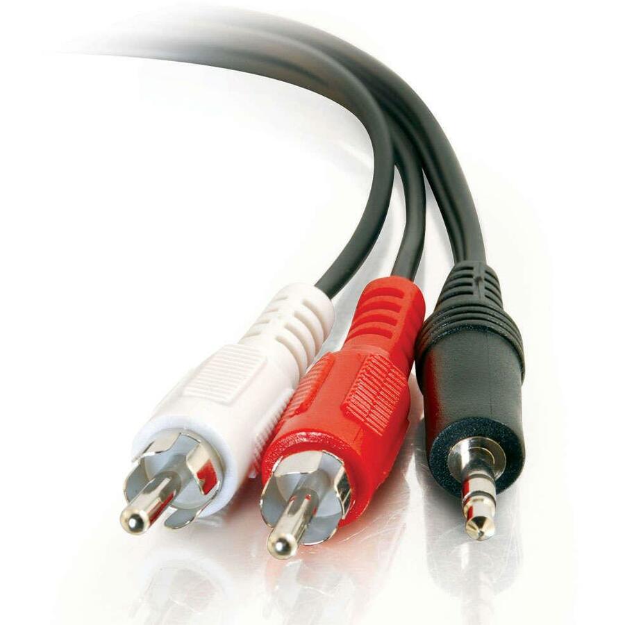 Legrand C2G 12ft Value Series One 3.5mm Stereo Male To Two RCA Stereo Male Y-Cable - copper, 12 ft, Black