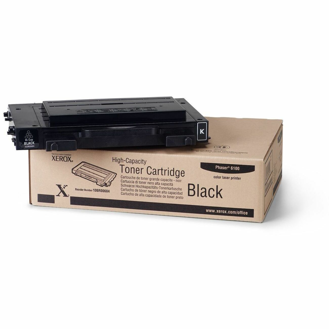 Xerox Genuine Phaser&trade; 6100 Black High capacity Toner Cartridge (7000 Pages) - 106R00684