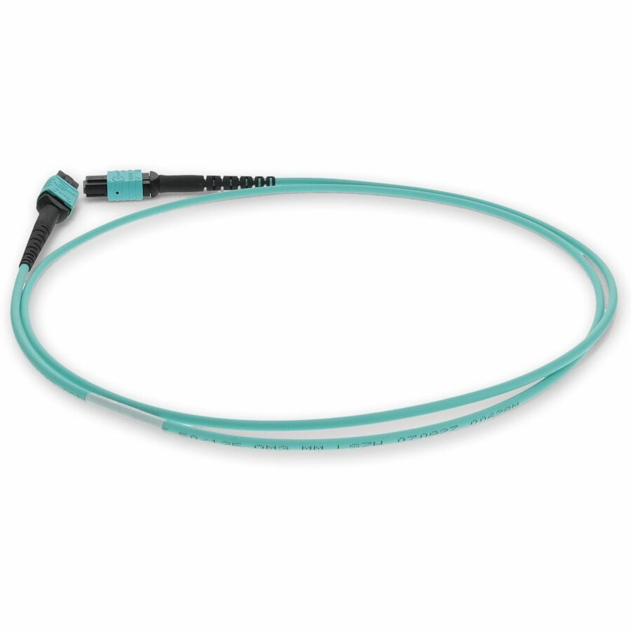 AddOn 3m MPO (Female) to MPO (Female) 12-Strand Aqua OM3 Crossover Fiber OFNR (Riser-Rated) Patch Cable