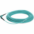AddOn 25m MPO (Female) to MPO (Female) 12-Strand Aqua OM3 Crossover Fiber OFNR (Riser-Rated) Patch Cable