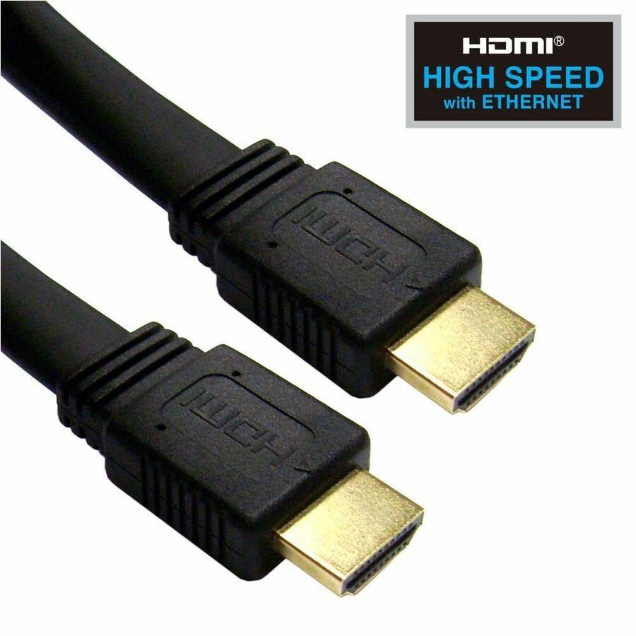 4XEM 6FT Flat HDMI M/M Cable, 0.16 lb, 1 x HDMI Digital Audio/Video - Male, Black