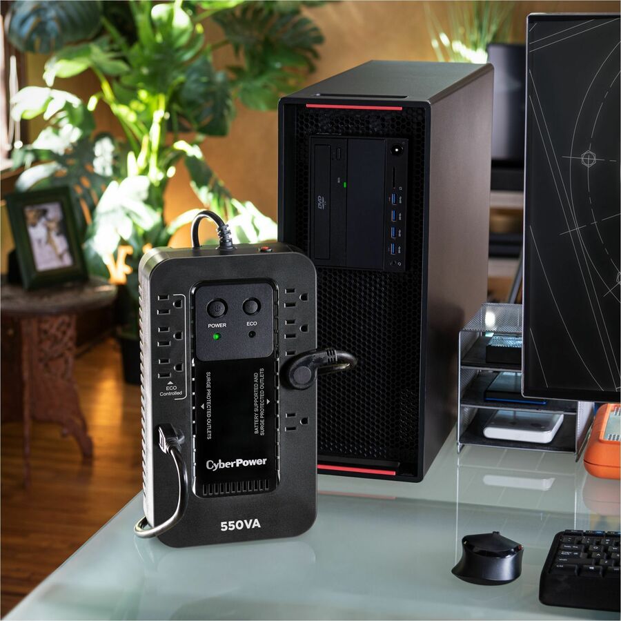 CyberPower EC550G Ecologic UPS Systems, Black, 8 Minute, USB