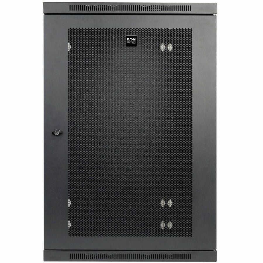 Eaton Tripp Lite Series SmartRack 18U Low-Profile Patch-Depth Wall-Mount Half-Height Rack Enclosure, Hinged Back
