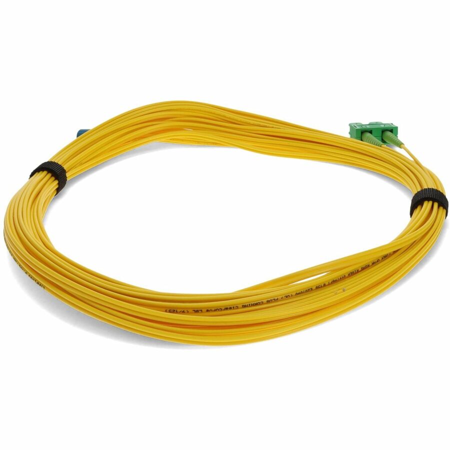 AddOn 15m ASC (Male) to LC (Male) Yellow OS2 Duplex Fiber OFNR (Riser-Rated) Patch Cable
