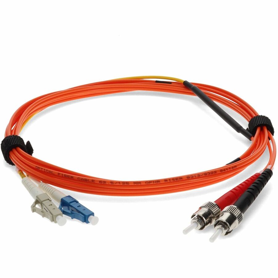 AddOn 2m LC (Male) to ST (Male) Orange OM1 & OS1 Duplex Fiber Mode Conditioning Cable