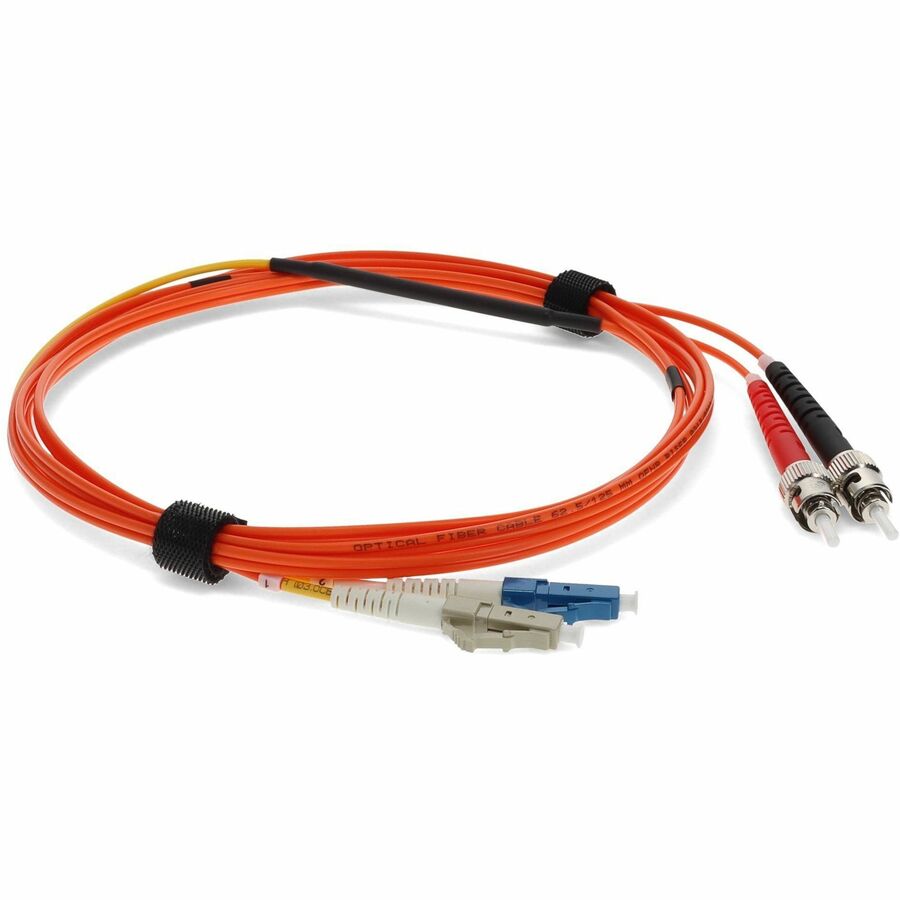 AddOn 2m LC (Male) to ST (Male) Orange OM1 & OS1 Duplex Fiber Mode Conditioning Cable