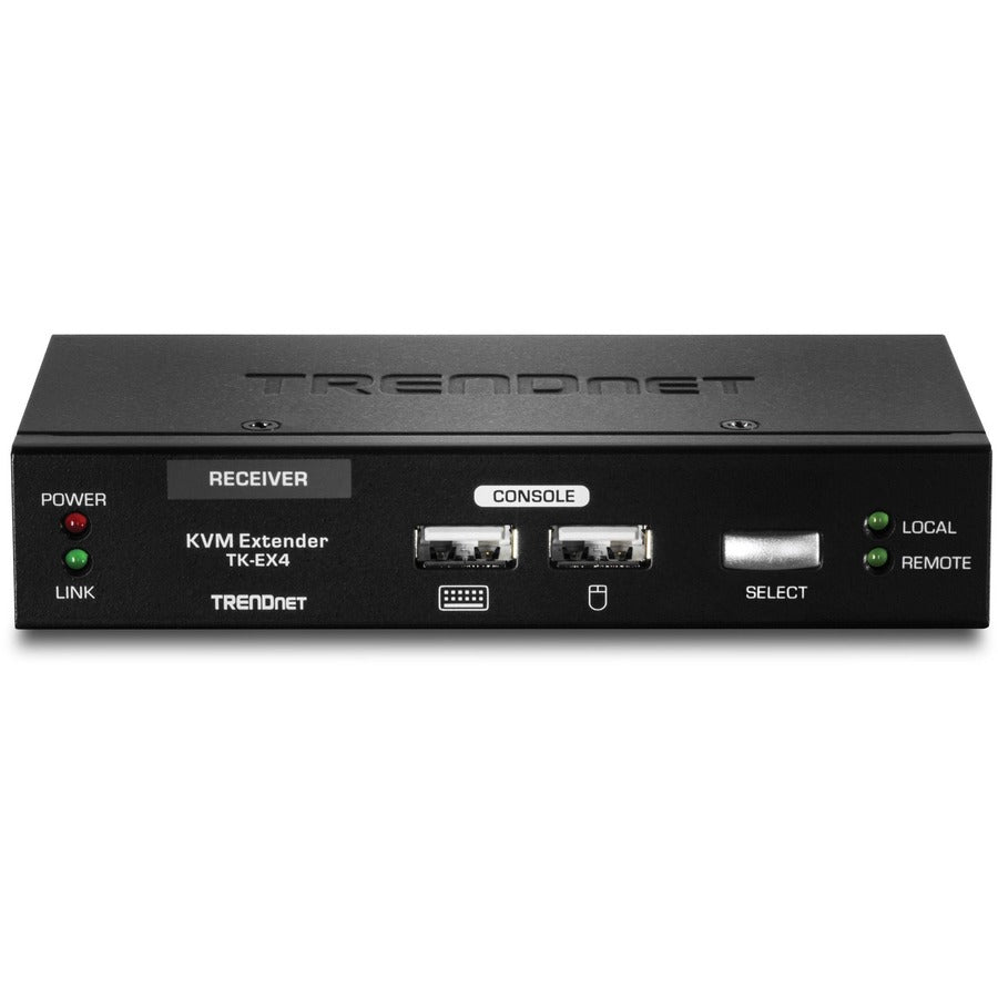 TRENDnet KVM Extension Kit, Extend Keyboard/Video/Mouse Controls, up to 100 Meters (328 ft.), Hot-Keys, Transmitter, Receiver, PS/2, VGA, TK-EX4