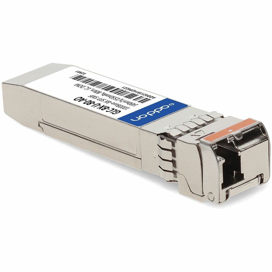 AddOn Cisco GLC-BX-U-80 Compatible TAA Compliant 1000Base-BX SFP Transceiver (SMF, 1490nmTx/1550nmRx, 80km, LC, DOM)
