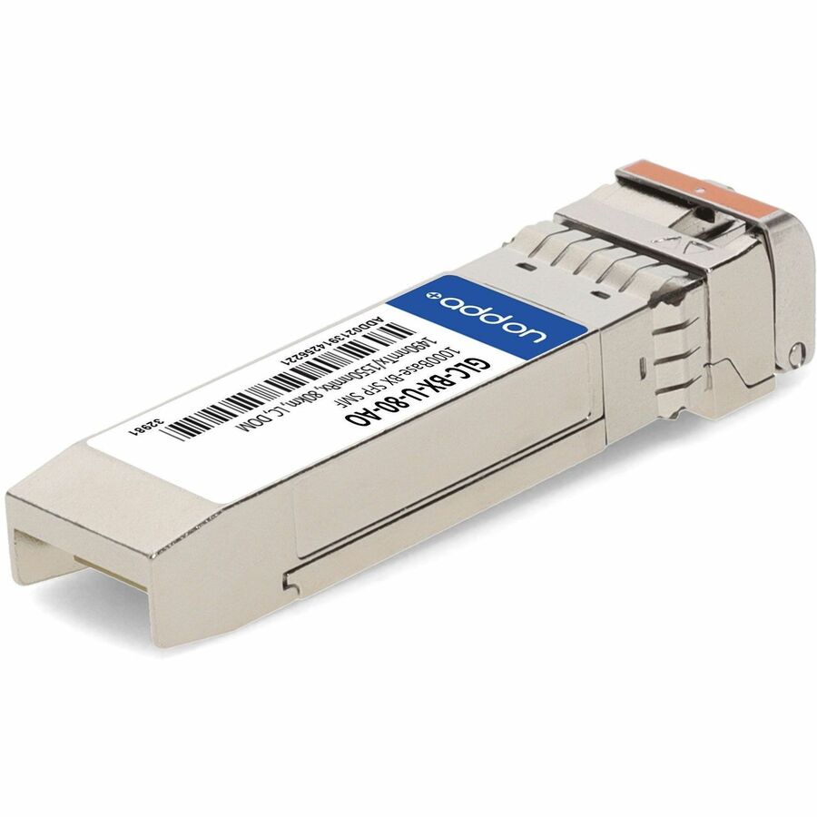 AddOn Cisco GLC-BX-U-80 Compatible TAA Compliant 1000Base-BX SFP Transceiver (SMF, 1490nmTx/1550nmRx, 80km, LC, DOM)