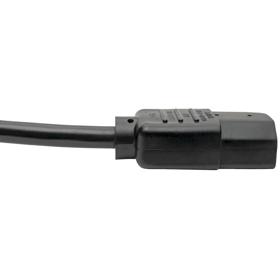 Eaton Tripp Lite Series Heavy-Duty PDU Power Cord, C13 to Left-Angle C14 - 15A, 250V, 14 AWG, 6 ft. (1.83 m), Black