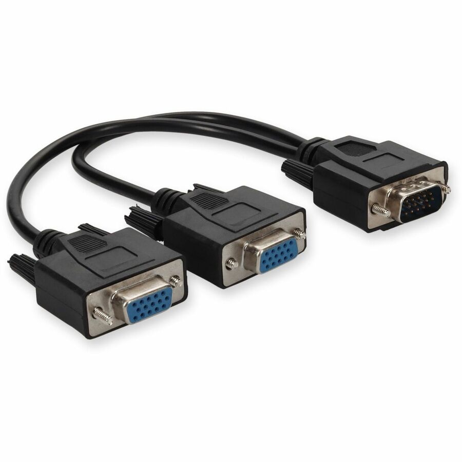 AddOn 5PK VGA Male to 2xVGA Female Black Adapters For Resolution Up to 1920x1200 (WUXGA)