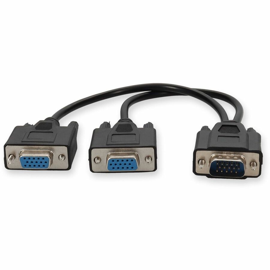 AddOn 5PK VGA Male to 2xVGA Female Black Adapters For Resolution Up to 1920x1200 (WUXGA)