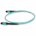 AddOn 5m MPO (Female) to MPO (Female) 12-Strand Aqua OM3 Straight Fiber OFNR (Riser-Rated) Patch Cable
