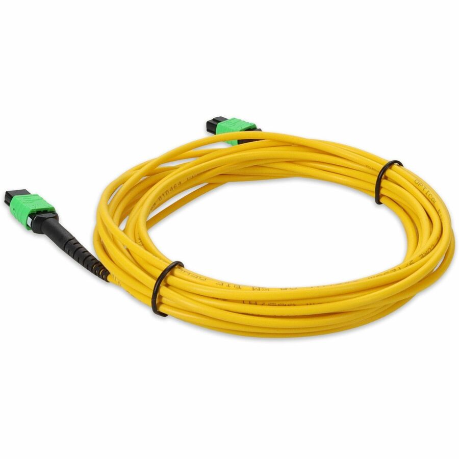 AddOn 10m MPO (Female) to MPO (Female) 12-Strand Yellow OS2 Straight Fiber OFNR (Riser-Rated) Patch Cable