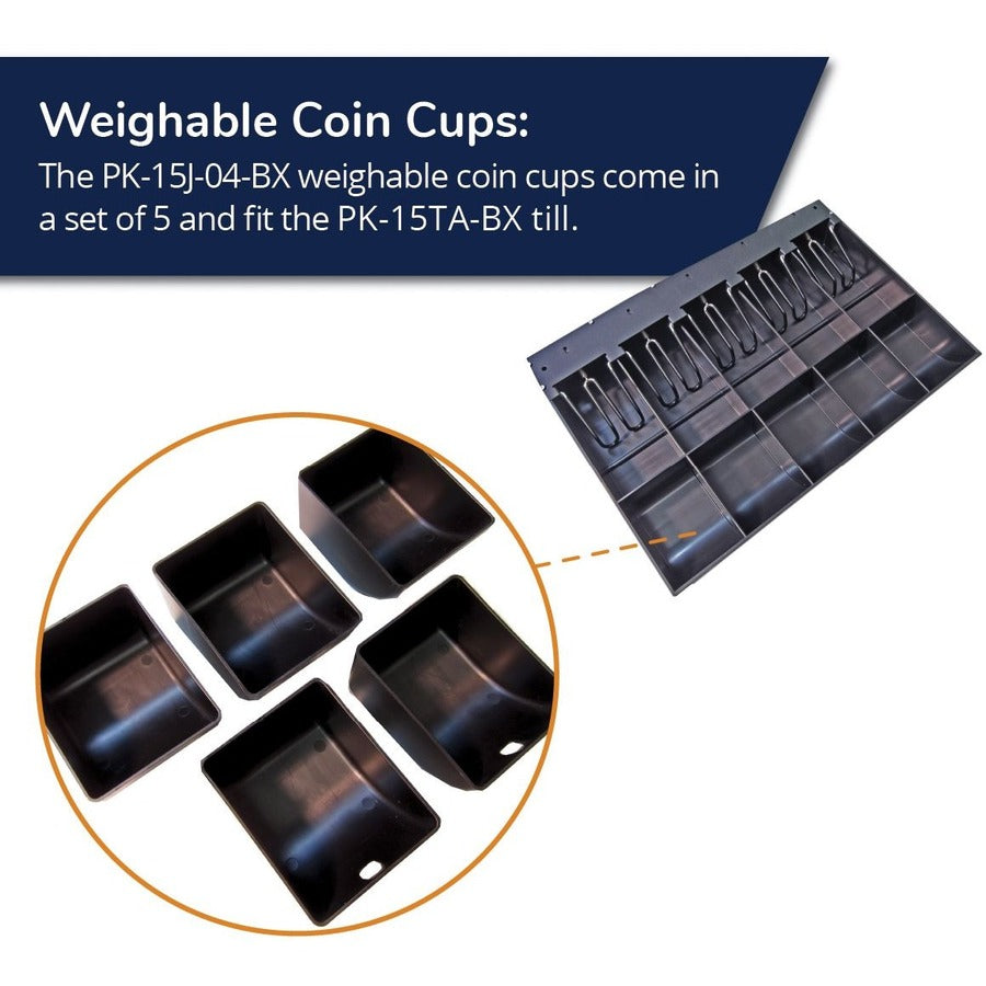 apg apg&reg; Weighable Coin Cups | 5 Pack | for M-15VTA Till