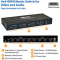 Eaton Tripp Lite Series 4x4 HDMI Matrix Switch with Remote Control - 1080p @ 60 Hz (HDMI 4xF/4xF), TAA