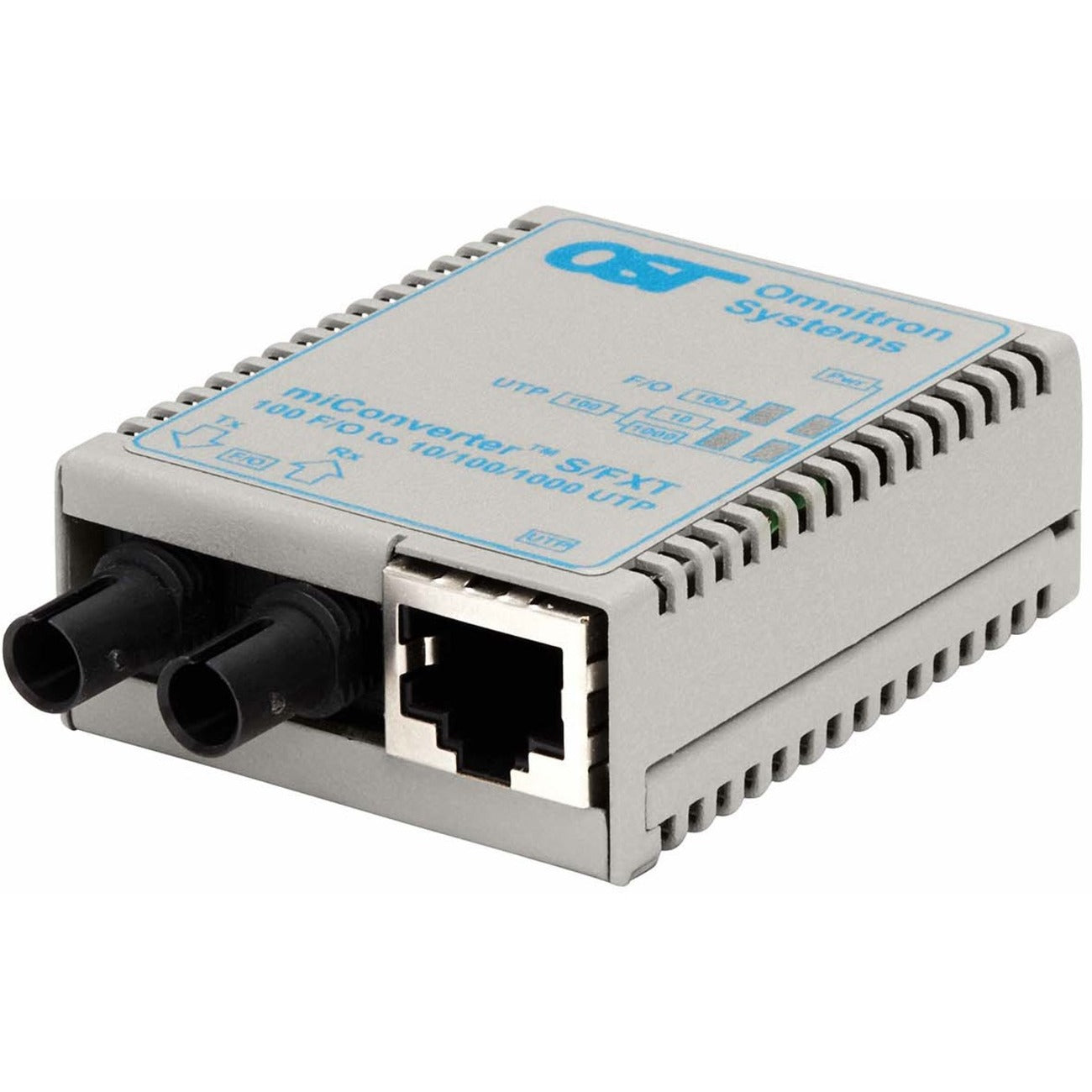 Omnitron miConverter/S 10/100 Ethernet Fiber Media Converter RJ45 ST Single-Mode 30km