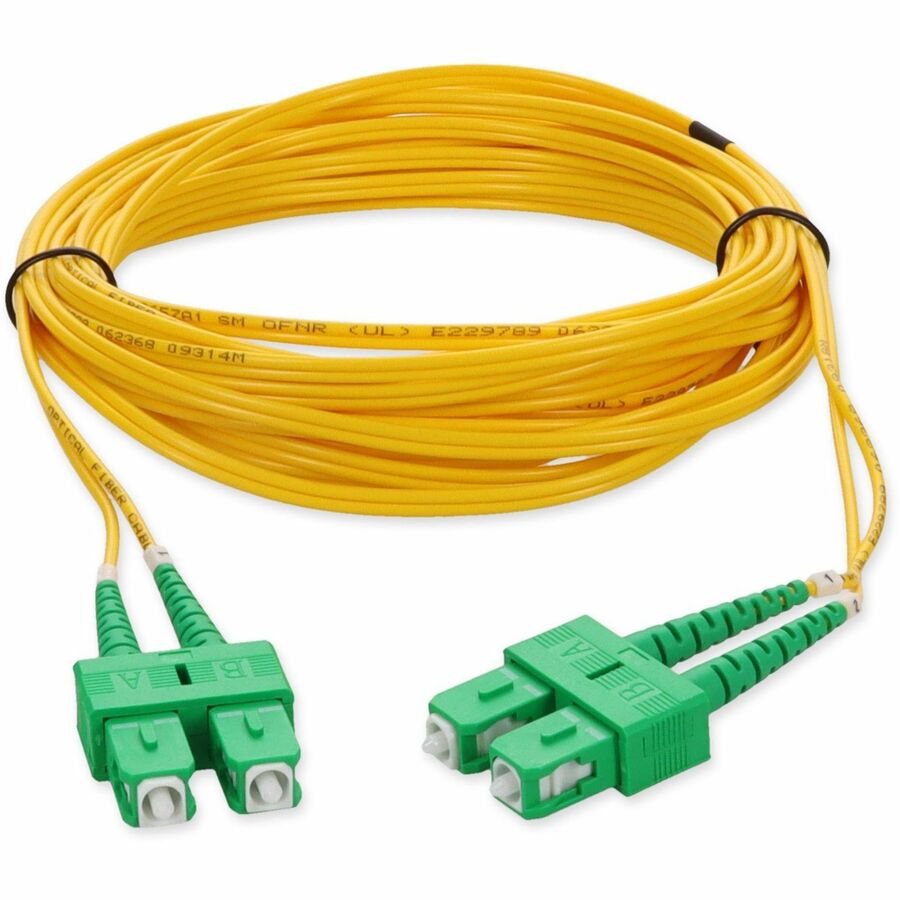 AddOn 5m ASC (Male) to ASC (Male) Yellow OS2 Duplex Fiber OFNR (Riser-Rated) Patch Cable