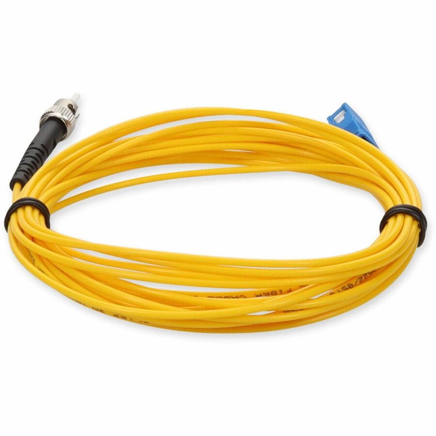 AddOn 5m SC (Male) to ST (Male) Yellow OS2 Simplex Fiber OFNR (Riser-Rated) Patch Cable