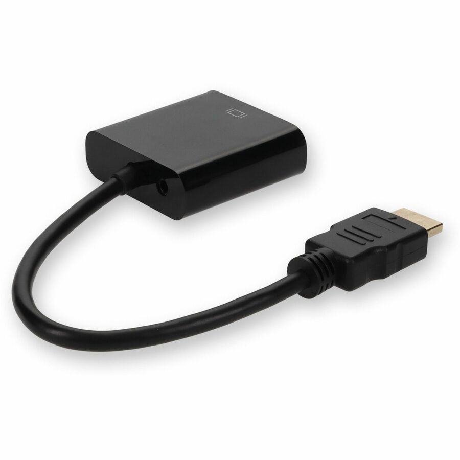 HDMI 1.3 Male to VGA Female Black Adapter Which Includes 3.5mm Audio and Micro USB Ports For Resolution Up to 1920x1200 (WUXGA)