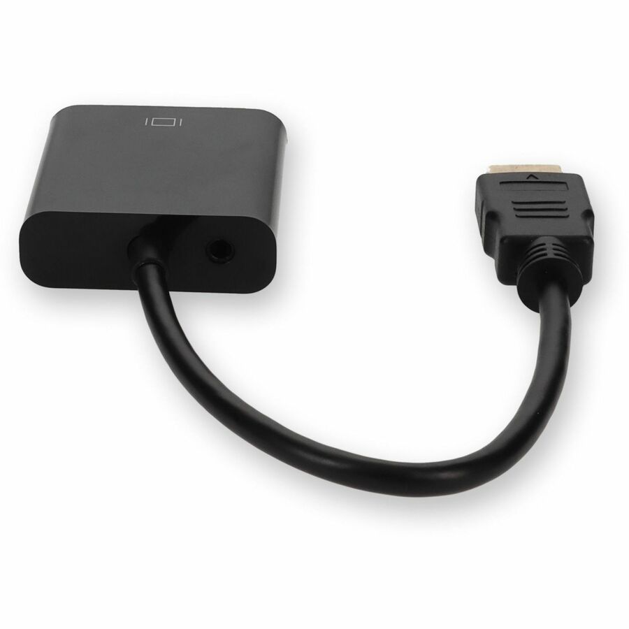 HDMI 1.3 Male to VGA Female Black Adapter Which Includes 3.5mm Audio and Micro USB Ports For Resolution Up to 1920x1200 (WUXGA)