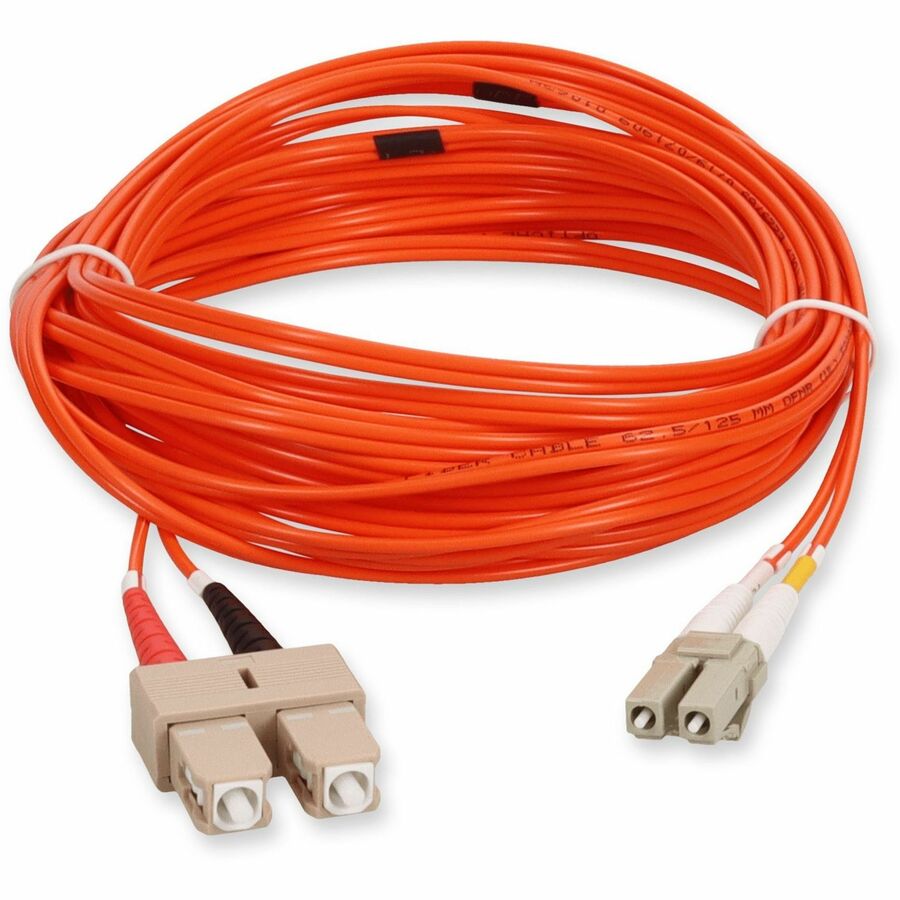 AddOn 2m LC (Male) to SC (Male) Orange OM1 Duplex Fiber OFNR (Riser-Rated) Patch Cable