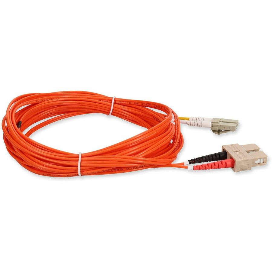 AddOn 6m LC (Male) to SC (Male) Orange OM1 Duplex Fiber OFNR (Riser-Rated) Patch Cable