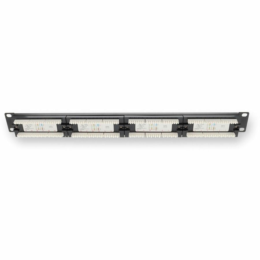 AddOn 19-inch Cat6 24-Port Straight Patch Panel with 110-Type 1U