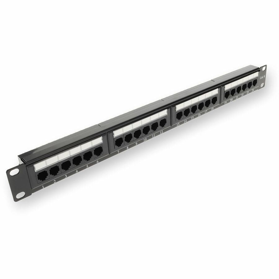 AddOn 19-inch Cat6 24-Port Straight Patch Panel with 110-Type 1U