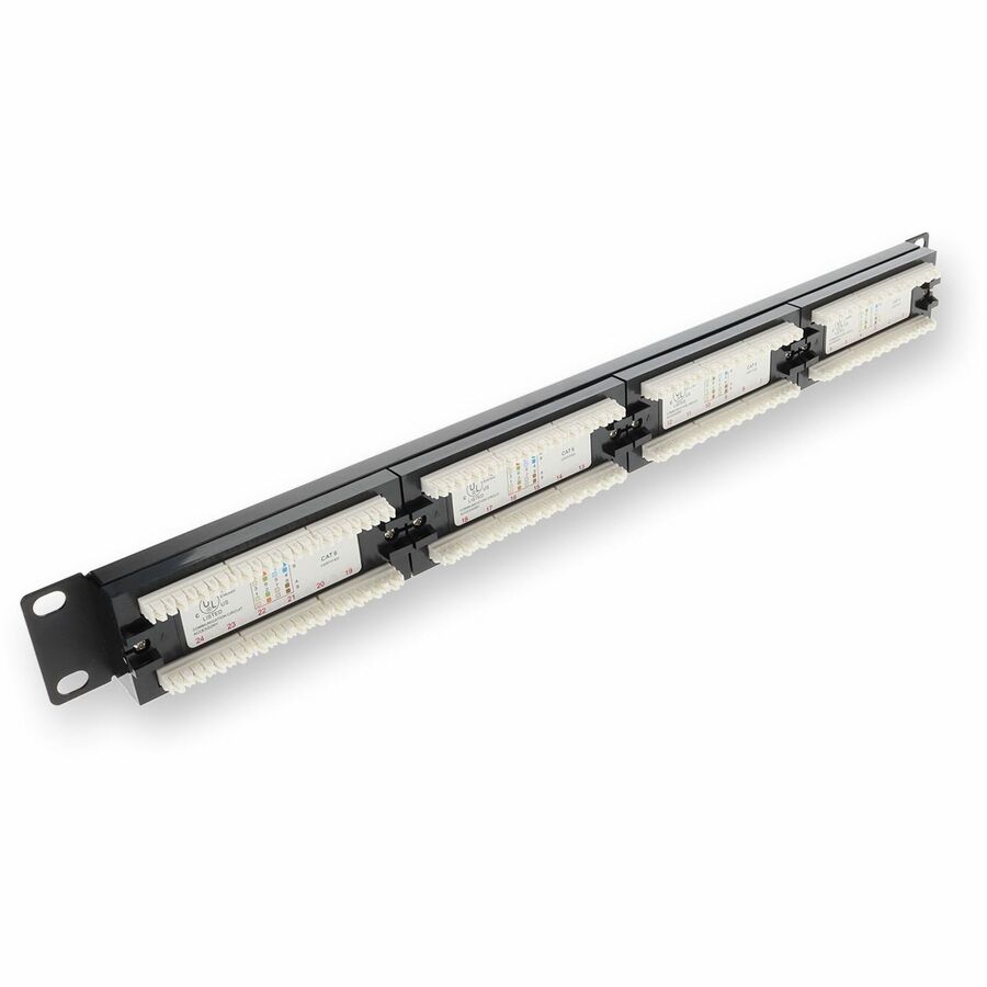 AddOn 19-inch Cat6 24-Port Straight Patch Panel with 110-Type 1U