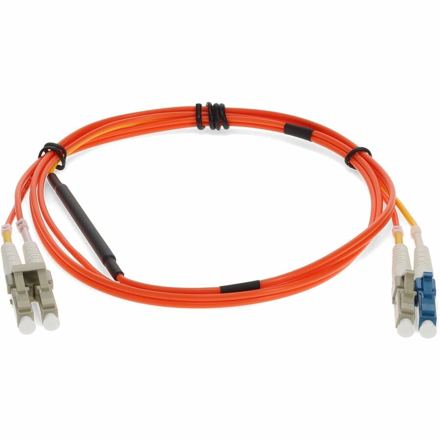 AddOn 2m LC (Male) to LC (Male) Orange OM2 & OS1 Duplex Fiber Mode Conditioning Cable
