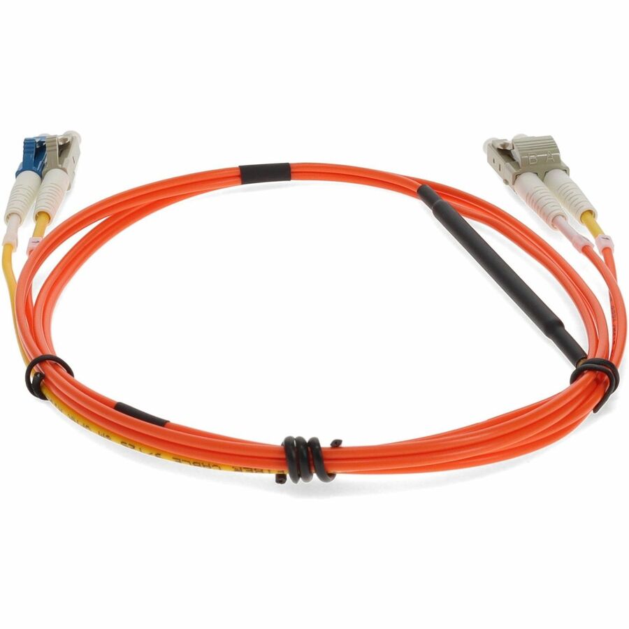 AddOn 2m LC (Male) to LC (Male) Orange OM2 & OS1 Duplex Fiber Mode Conditioning Cable