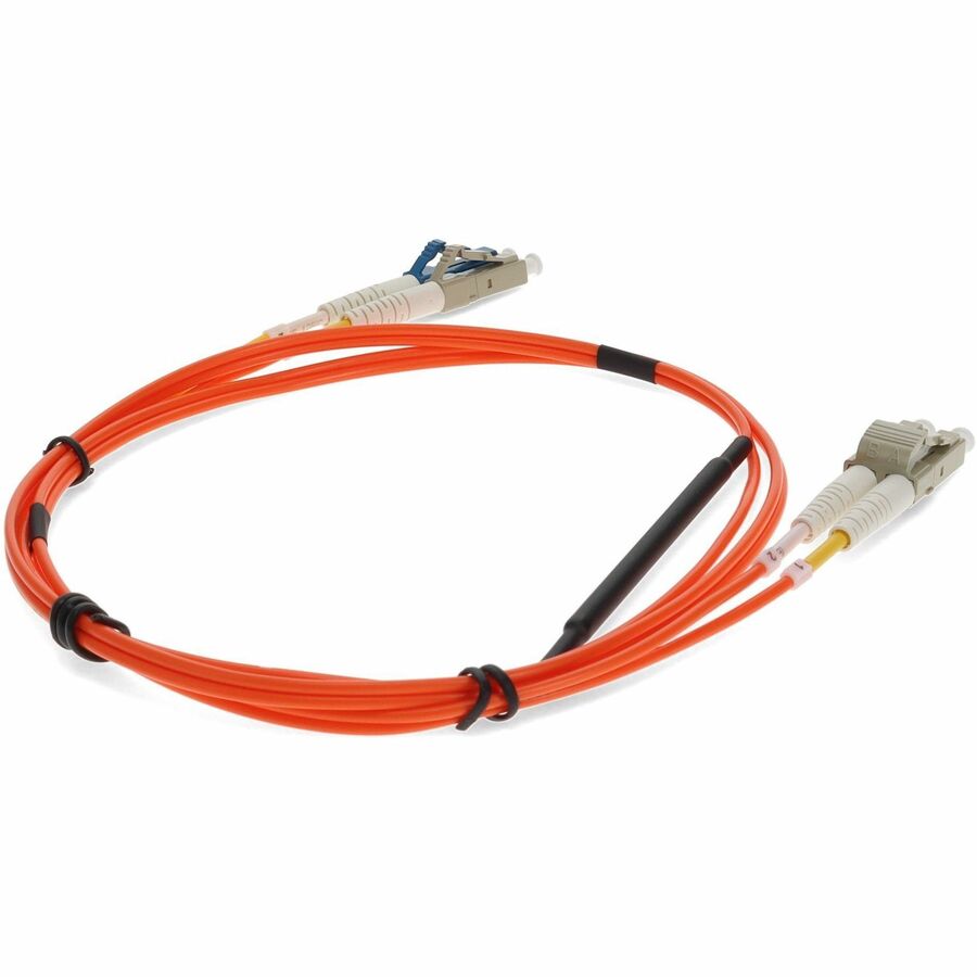 AddOn 2m LC (Male) to LC (Male) Orange OM2 & OS1 Duplex Fiber Mode Conditioning Cable
