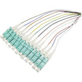 AddOn 1m Splice to LC (Female) 12-Strand MulticoloRed OM3 Fiber Pigtail Cable
