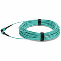 AddOn 20m MPO (Female) to MPO (Female) 12-Strand Aqua OM4 Straight Fiber OFNR (Riser-Rated) Patch Cable