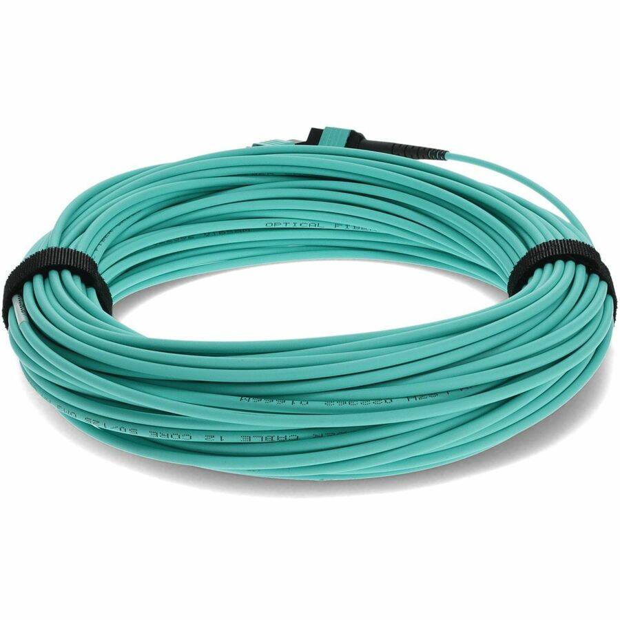 AddOn 20m MPO (Female) to MPO (Female) 12-Strand Aqua OM4 Straight Fiber OFNR (Riser-Rated) Patch Cable