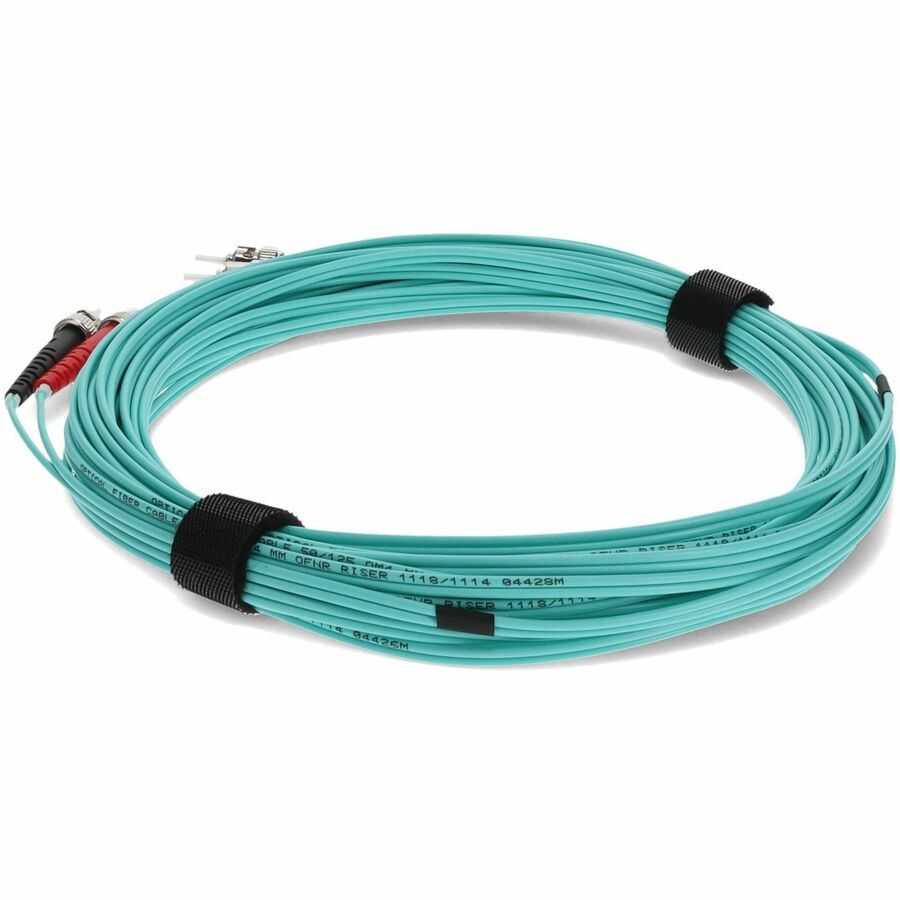AddOn 3m ST (Male) to ST (Male) Aqua OM4 Duplex Fiber OFNR (Riser-Rated) Patch Cable