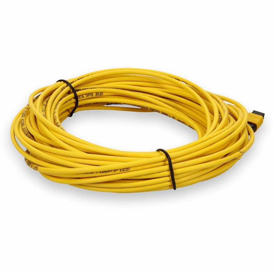 AddOn 20m MPO (Male) to MPO (Male) 12-Strand Yellow OS2 Straight Fiber OFNR (Riser-Rated) Patch Cable