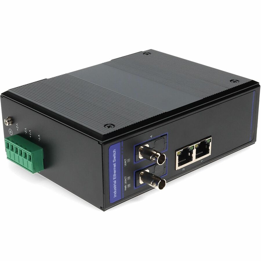 AddOn 2 10/100/1000Base-TX(RJ-45) to 2 1000Base-BXU(ST) SMF 1310nmTX/1550nmRX 20km Industrial Media Converter