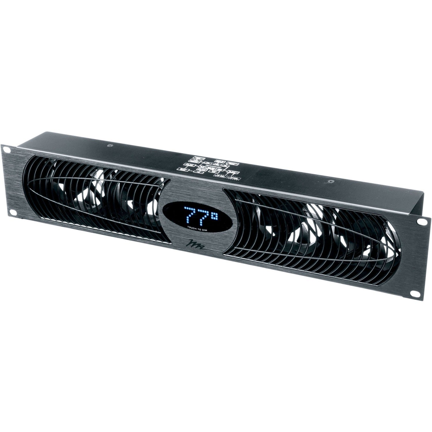 Legrand Middle Atlantic Fan Panel, 100 CFM, 27dB, Anodized, 220V, w/Display