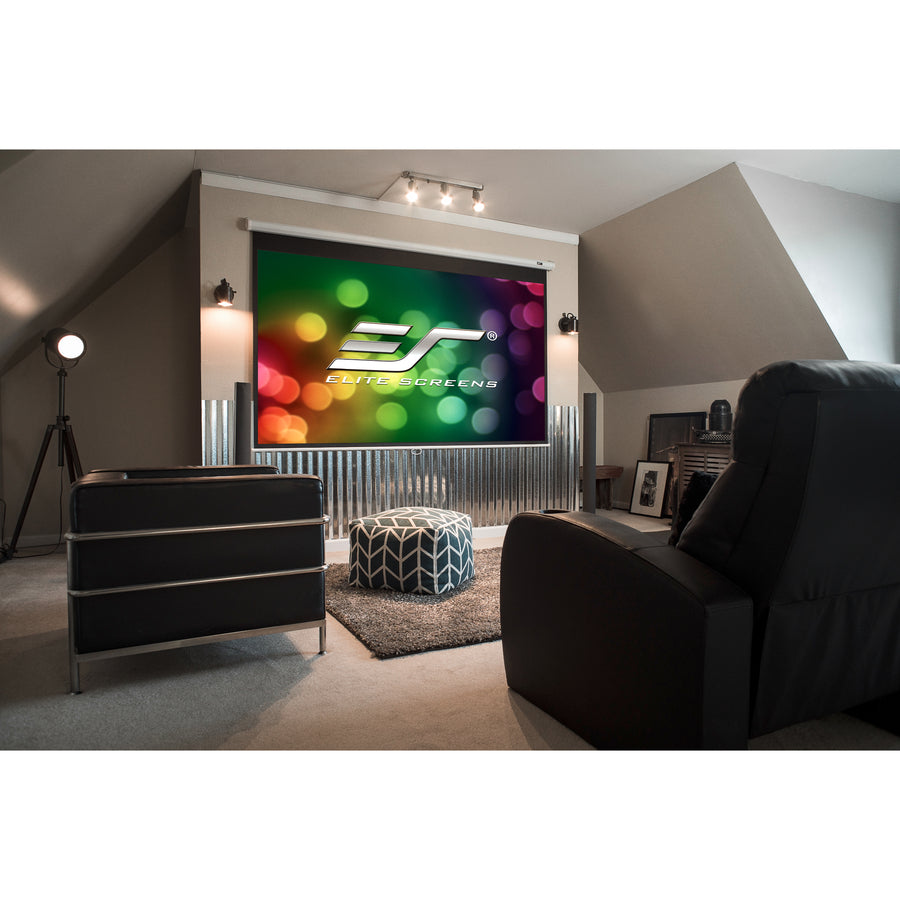 Elite Screens Manual B Series 100" Projection Screen - White