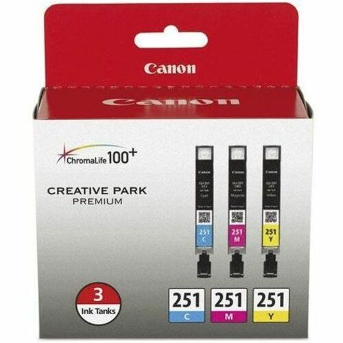 Canon CLI-251 Original Inkjet Ink Cartridge - Multi-pack - Cyan, Magenta, Yellow - 3 / Pack