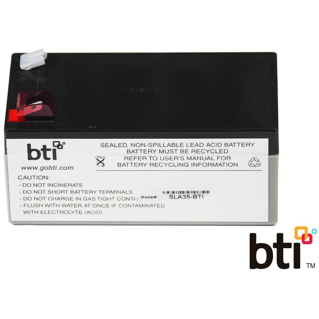 BTI RBC35-SLA35-BTI SEALED LEAD ACID BATTERY FOR APC BE350C, BE350D-LM, BE350G, BE350G-CN, BE350G-LM, BE350R, BE350R-CN, BE350T, BE350U, BE350U-CN, 18 m