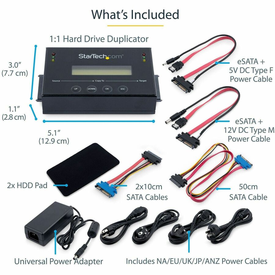 StarTech.com Standalone 2.5 / 3.5"? SATA Hard Drive Duplicator w/ Multi HDD / SSD Image Backup Library