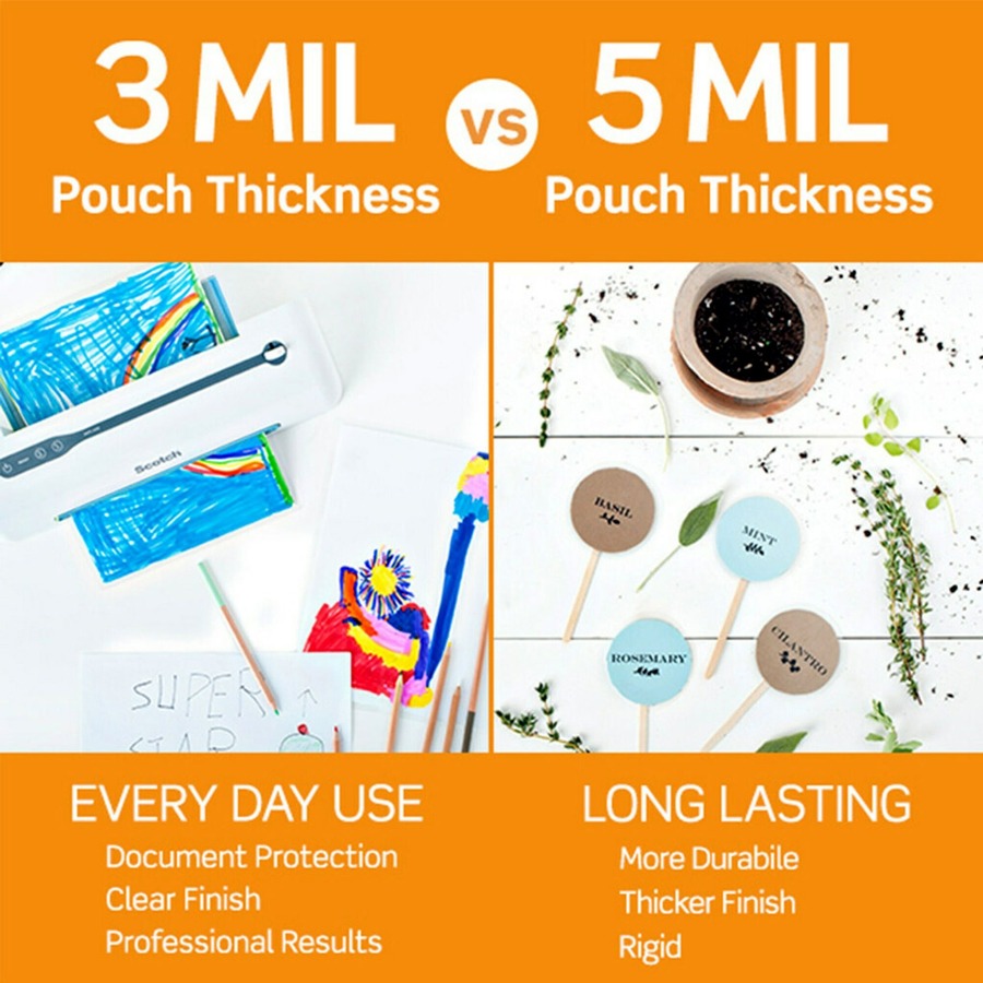 Scotch Thermal Laminating Pouches, 11.50", Clear, TP3854200, 9"