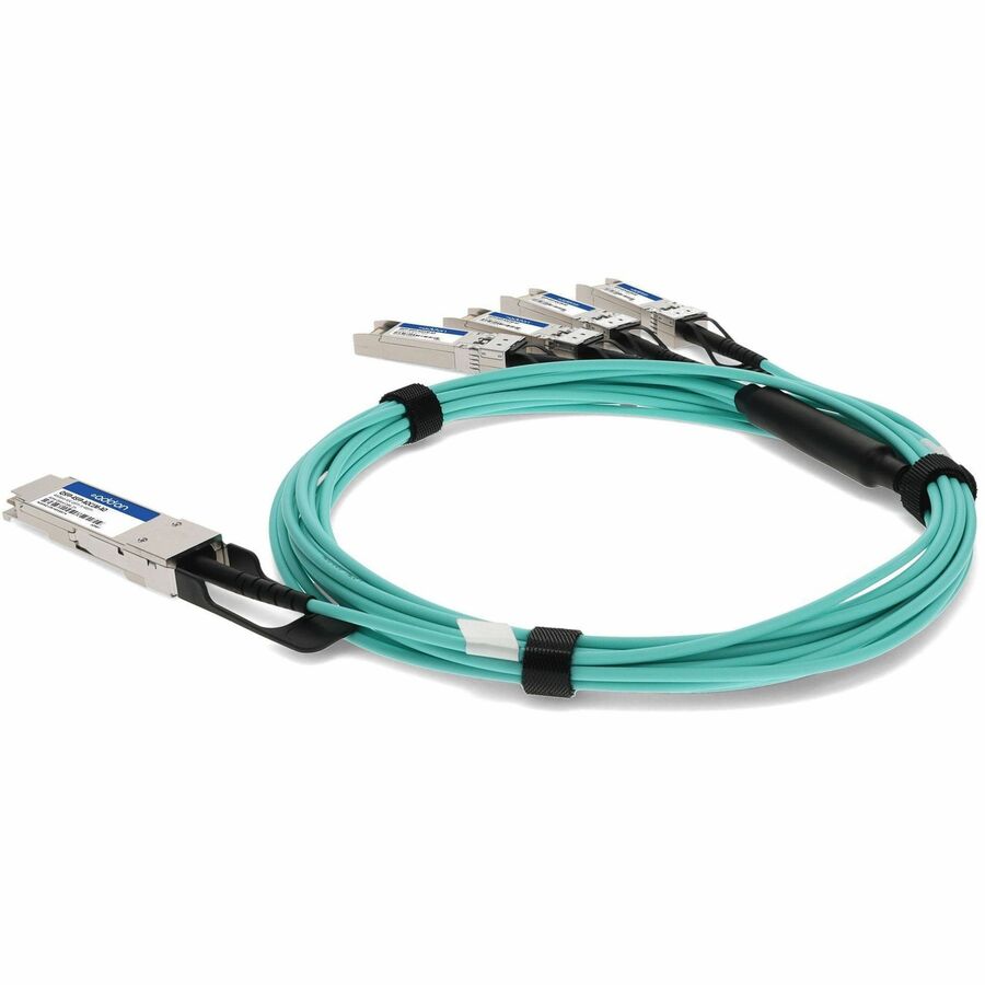 AddOn MSA and TAA Compliant 40GBase-AOC QSFP+ to 4xSFP+ Direct Attach Cable (850nm, MMF, 1m)