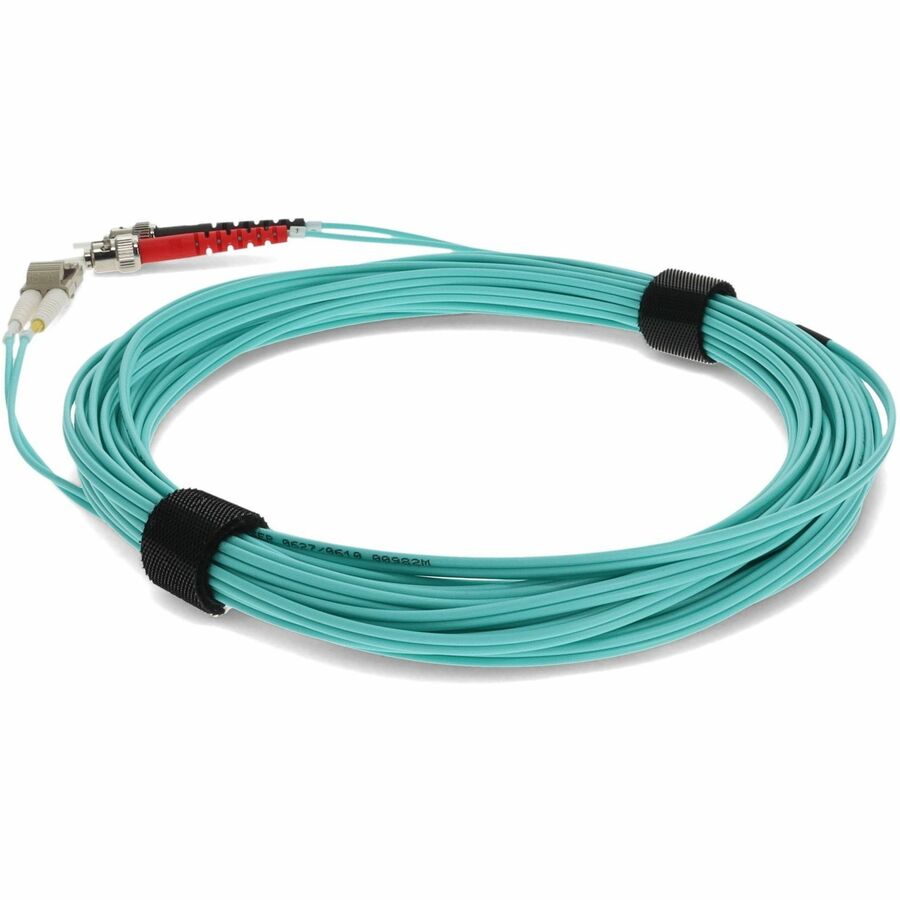 AddOn 1m LC (Male) to ST (Male) Aqua OM3 Duplex Fiber OFNR (Riser-Rated) Patch Cable