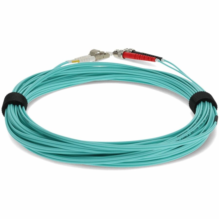 AddOn 1m LC (Male) to ST (Male) Aqua OM3 Duplex Fiber OFNR (Riser-Rated) Patch Cable