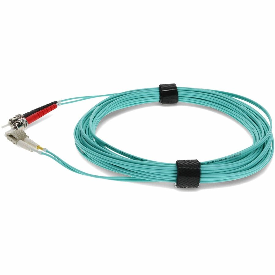 AddOn 1m LC (Male) to ST (Male) Aqua OM3 Duplex Fiber OFNR (Riser-Rated) Patch Cable